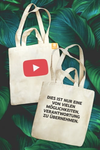 Eine Tragetasche für ein YouTube-Event