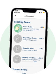 The goodbag & goodcup app with achievements