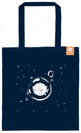 Medium blue goodbag with a fish design